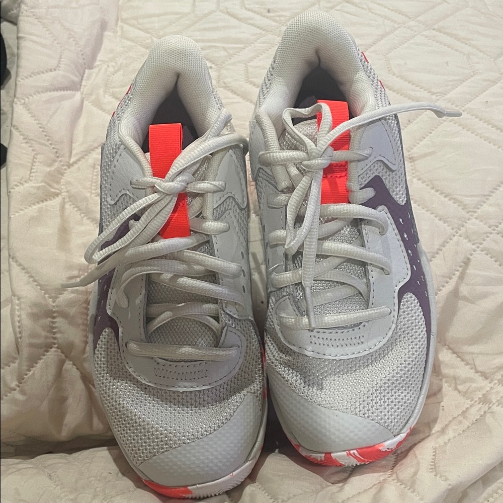 Under Armour gray, purple and hot orange Basketball Shoes (A) - Picture 2 of 6